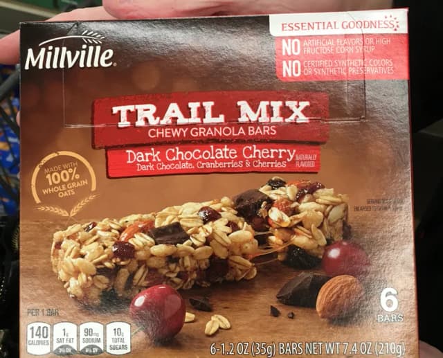 Is it Shellfish Free? Millville Trail Mix Chewy Granola Bars Dark Chocolate Cherry