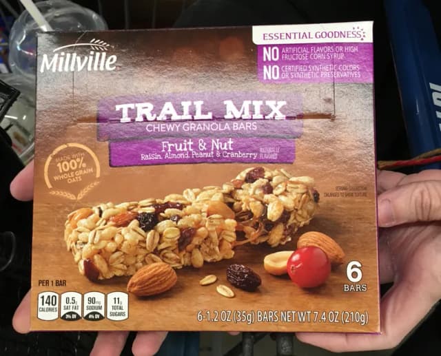 Millville Trail Mix Chewy Granola Bars Fruit & Nut