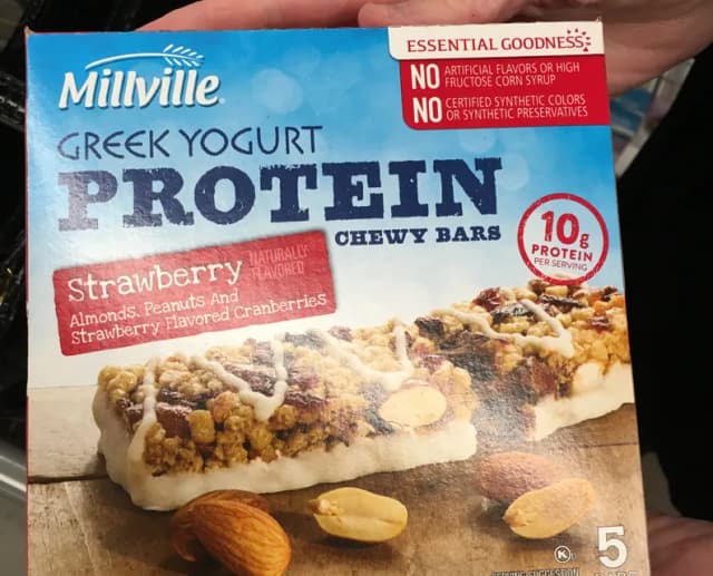 Is it Soy Free? Millville Greek Yogurt Protein Chewy Bars Strawberry