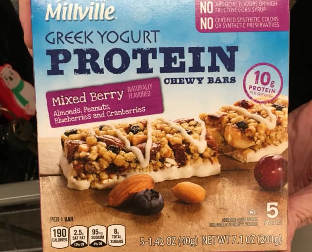 Is it Gelatin Free? Millville Greek Yogurt Protein Chewy Bars Mixed Berry