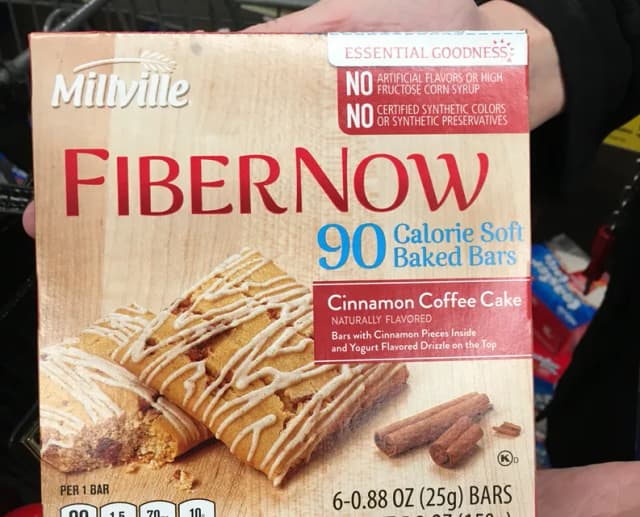 Is it GERD Friendly? Millville Fibernow 90 Calorie Soft Baked Bars Cinnamon Coffee Cake