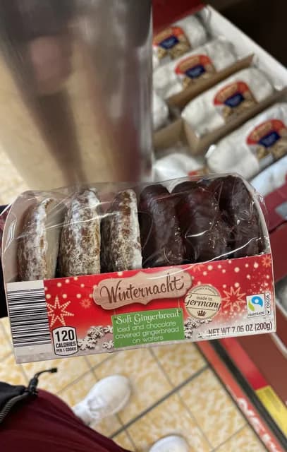 Winternacht Soft Gingerbread Iced And Chocolate Covered Gingerbread On Wafers