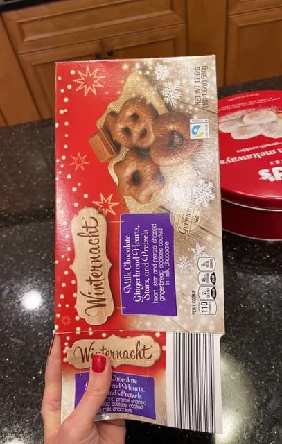Winternacht Milk Chocolate Gingerbread Hearts, Stars, And Pretzels