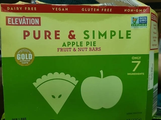 Is it Pescatarian? Elevation Pure & Simple Apple Pie Fruit & Nut Bars