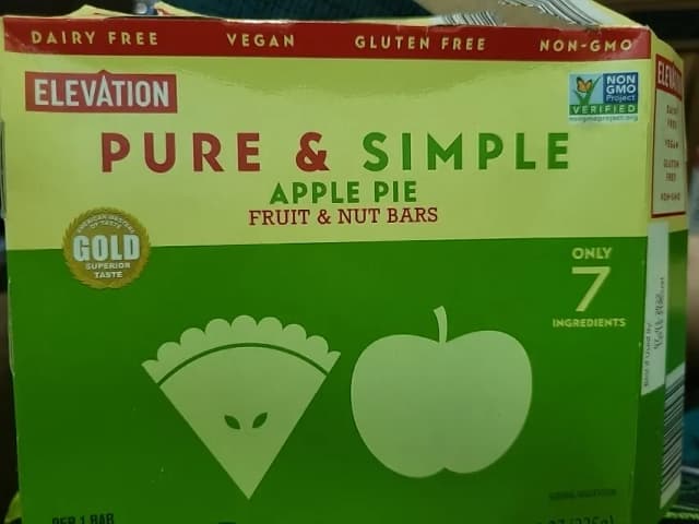 Is it Alpha Gal Friendly? Elevation Pure & Simple Apple Pie Fruit & Nut Bars