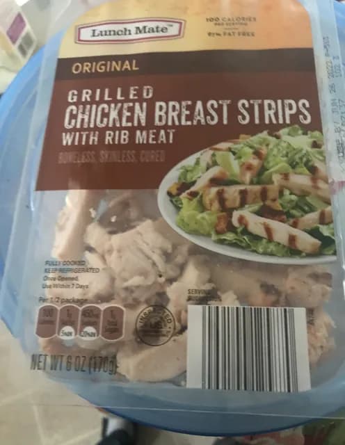 Lunch Mate Original Grilled Chicken Breast Strips With Rib Meat