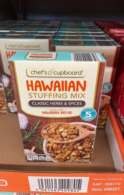 Is it Pecan Free? Chef's Cupboard Hawaiian Stuffing Mix Classic Herbs & Spices