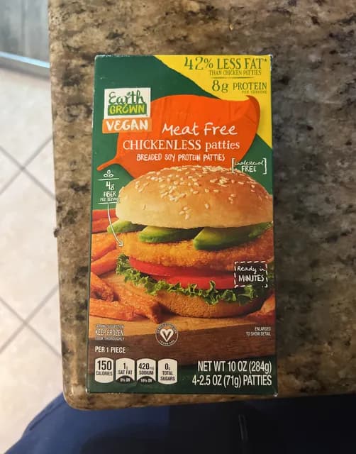 Earth Grown Vegan Meat Free Chickenless Patties