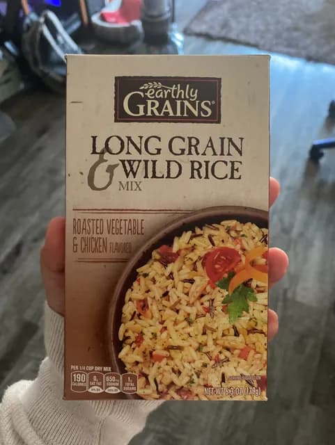 Earthly Grains Long Grain & Wild Rice Mix, Roasted Vegetable & Chicken Flavor