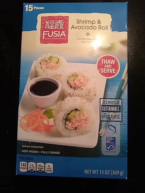 Fusia Asian Inspirations Shrimp & Avocado Roll