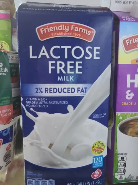 Friendly Farms Lactose Free 2% Reduced Fat Milk