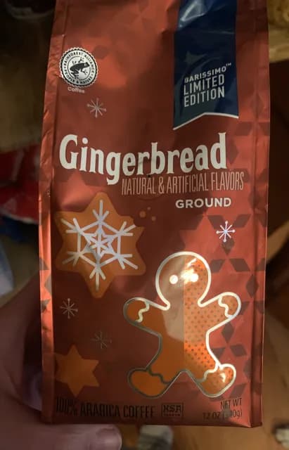 Barissimo Limited Edition Gingerbread Natural & Artificial Flavors Ground, 100% Arabica Coffee