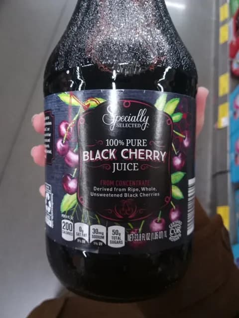 Specially Selected 100% Pure Black Cherry Juice From Concentrate