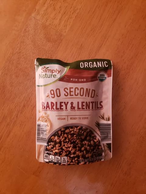 Simply Nature Organic Non-Gmo 90 Second Barley & Lentils