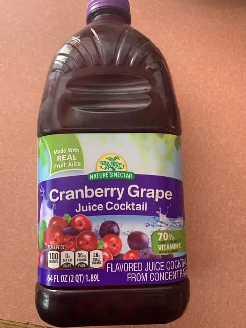 Nature'S Nectar Cranberry Grape Juice Cocktail