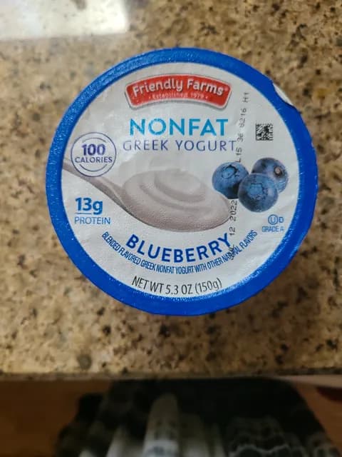 Friendly Farms Blueberry Nonfat Greek Yogurt