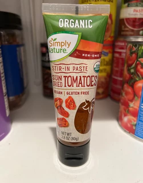 Is it Milk Free? Simply Nature Organic Sun Dried Tomatoes Stir-in Paste