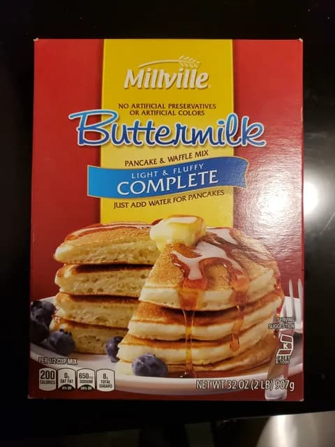 Is it Poultry Free? Millville Light & Fluffy Complete Buttermilk Pancake & Waffle Mix