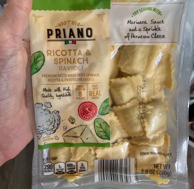 Priano Ricotta & Spinach Ravioli