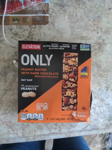 Elevation Only Peanut Butter With Dark Chocolate Nut Bar