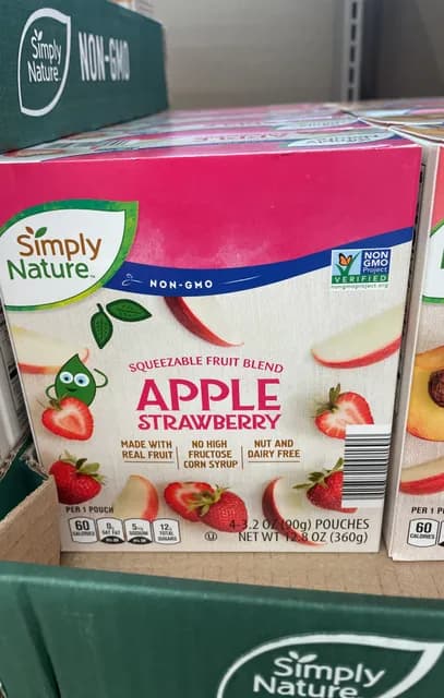 Simply Nature Apple Strawberry Squeezable Fruit Blend