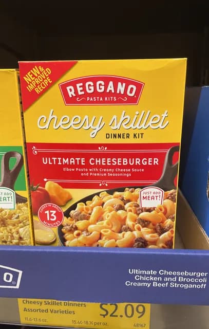 Is it Fish Free? Reggano Cheesy Skillet Dinner Kit Ultimate Cheeseburger