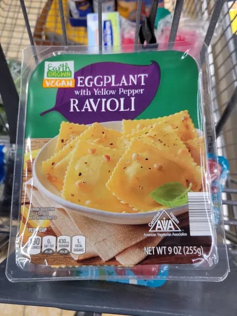 Is it Nutmeg Free? Earth Grown Eggplant With Yellow Pepper Ravioli