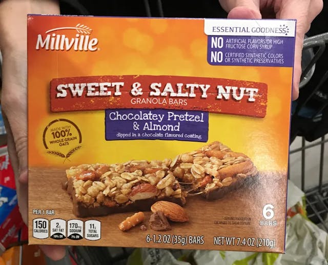 Is it Peanut Free? Millville Sweet & Salty Nut Granola Bars Chocolatey Pretzel & Almond