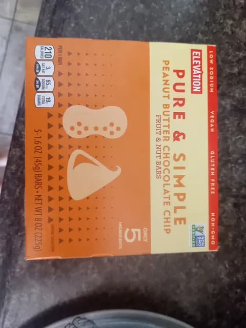 Is it Eosinophilic Esophagitis Friendly? Elevation Pure & Simple Peanut Butter Chocolate Chip Fruit & Nut Bars