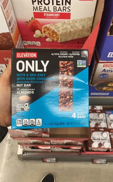 Elevation Only Nuts & Sea Salt With Dark Chocolate Nut Bar