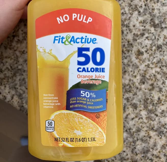 Fit & Active No Pulp 50 Calorie Orange Juice
