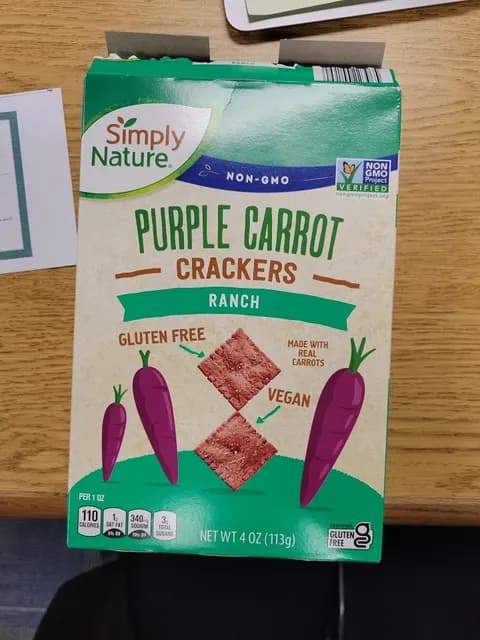 Is it Sesame Free? Simply Nature Purple Carrot Ranch Crackers