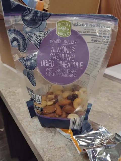 Southern Grove Unwind Trail Mix Almonds Cashews Dried Pineapple With Dried Cherries & Dried Cranberries