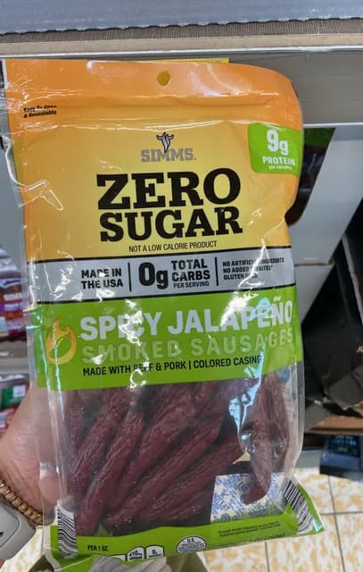 Simms Zero Sugar Spicy Jalapeño Smoked Sausages