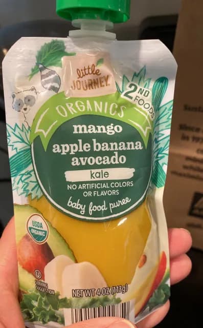 Little Journey Organics Mango Apple Banana Avocado Kale Baby Food Puree