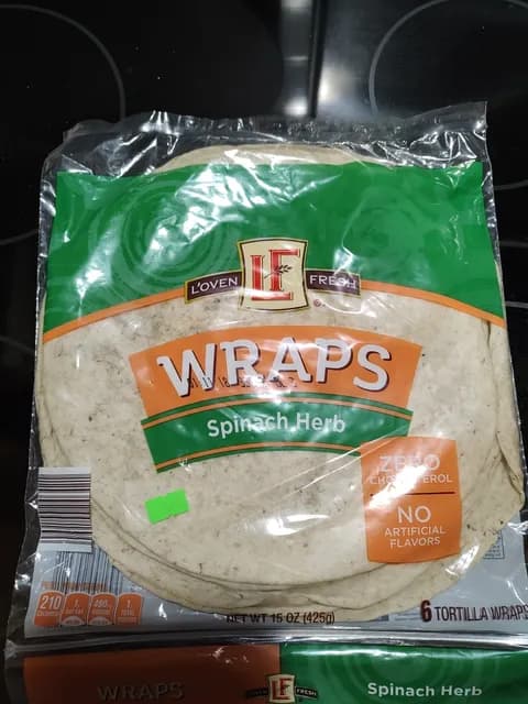 Is it Low Residue Friendly? L'oven Fresh Spinach Herb 6 Tortilla Wraps