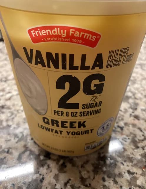 Friendly Farms Vanilla Greek Lowfat Yogurt