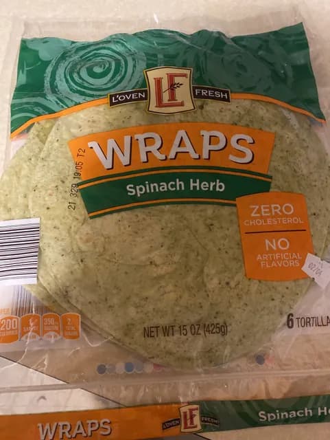 Is it Cashew Free? L'oven Fresh Spinach Herb Wraps