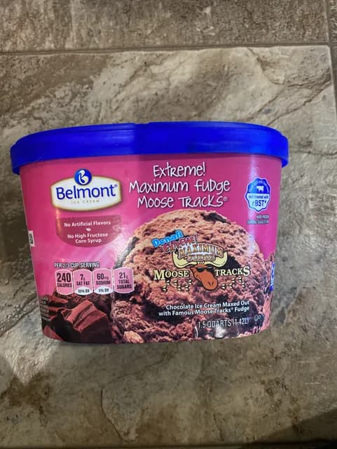 Belmont Extreme! Maximum Fudge Moose Tracks Ice Cream