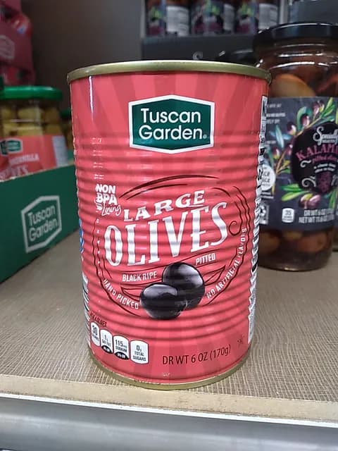 Tuscan Garden Large Black Ripe Pitted Olives