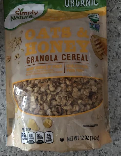 Simply Nature Organic Oats & Honey Granola Cereal