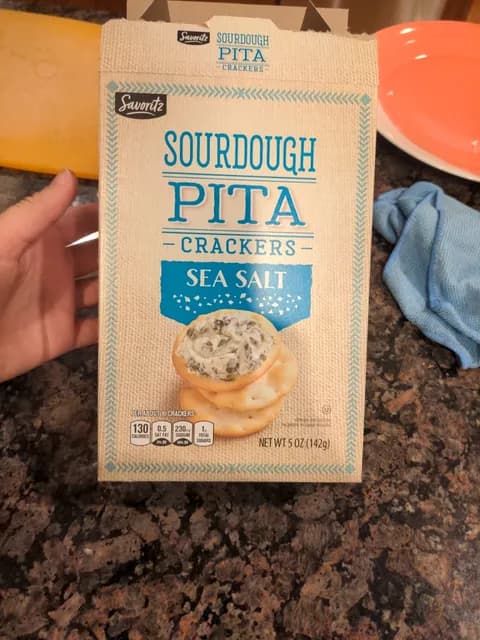 Savoritz Sourdough Pita Crackers Sea Salt