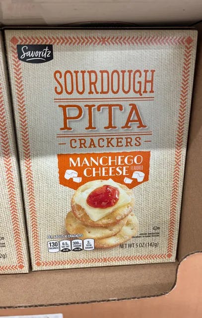 Is it Soy Free? Savoritz Sourdough Pita Crackers Manchego Cheese