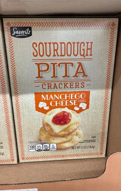 Savoritz Sourdough Pita Crackers Manchego Cheese