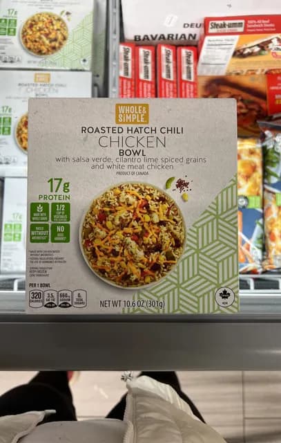Whole & Simple Roasted Hatch Chili Chicken Bowl