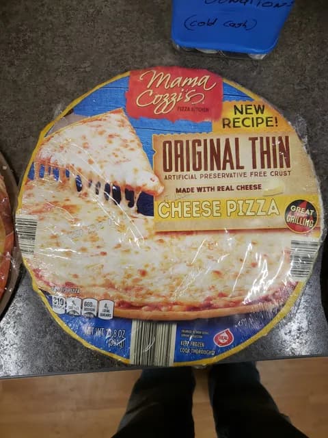 Mama Cozzi'S Pizza Kitchen Original Thin Artificial Preservative Free Crust Cheese Pizza