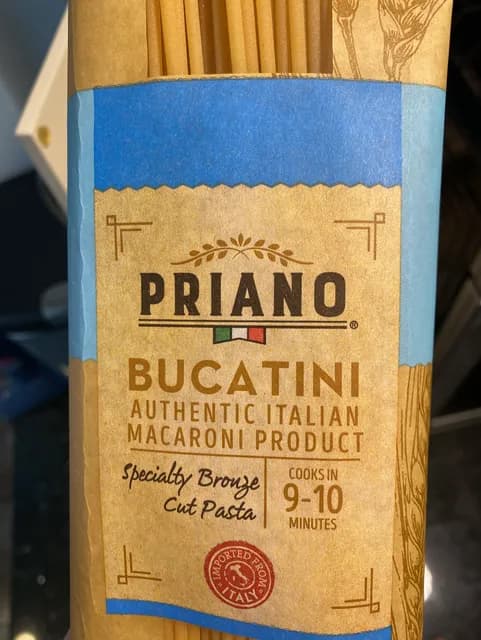 Is it Turmeric Free? Priano Bucatini Authentic Italian Macaroni Product