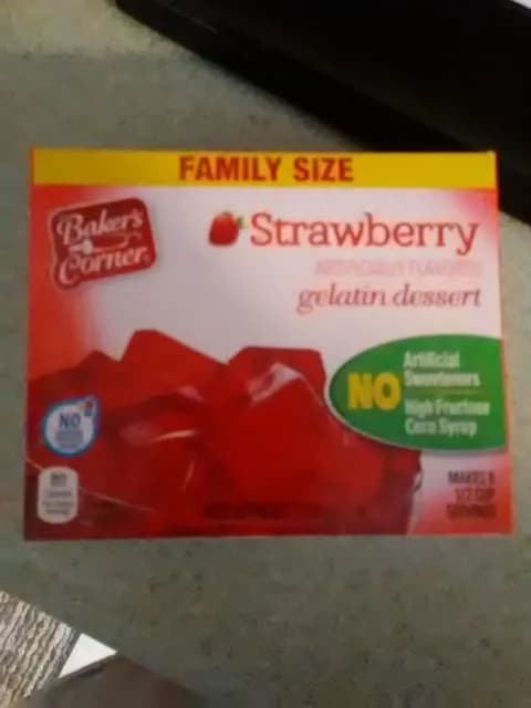 Baker's Corner Strawberry Gelatin Dessert