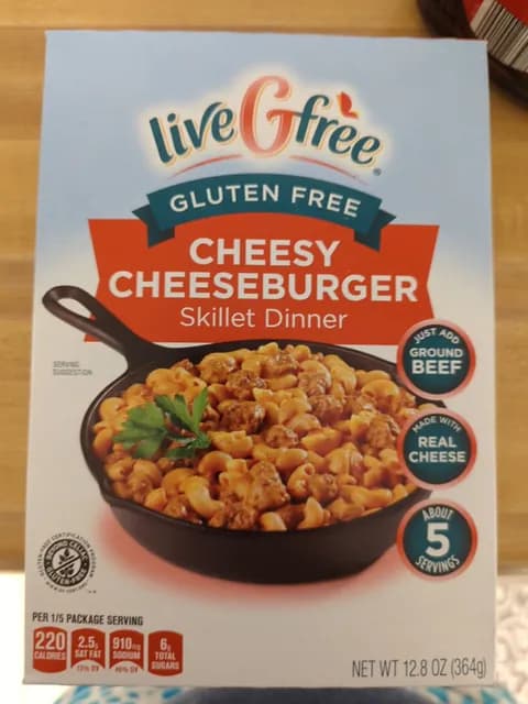 Livegfree Gluten Free Cheesy Cheeseburger