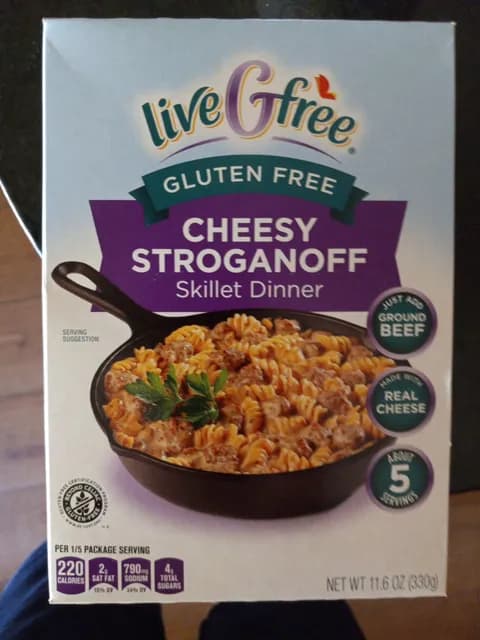 Livegfree Gluten Free Cheese Stroganoff Skillet Dinner
